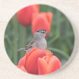 Posavasos Aves y tulipanes Floral Aluminio