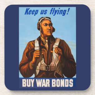 Posavasos Aviadores afroamericanos pilotos de combate de la 