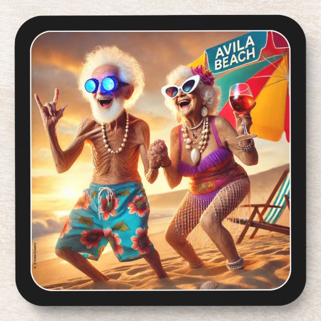 POSAVASOS AVILA BEACH SUNSET SENIORS. SET DE 6. (Frente)