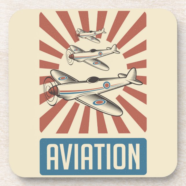 Posavasos Avión de combate de la Fuerza Aérea de Aviación Re (Frente)