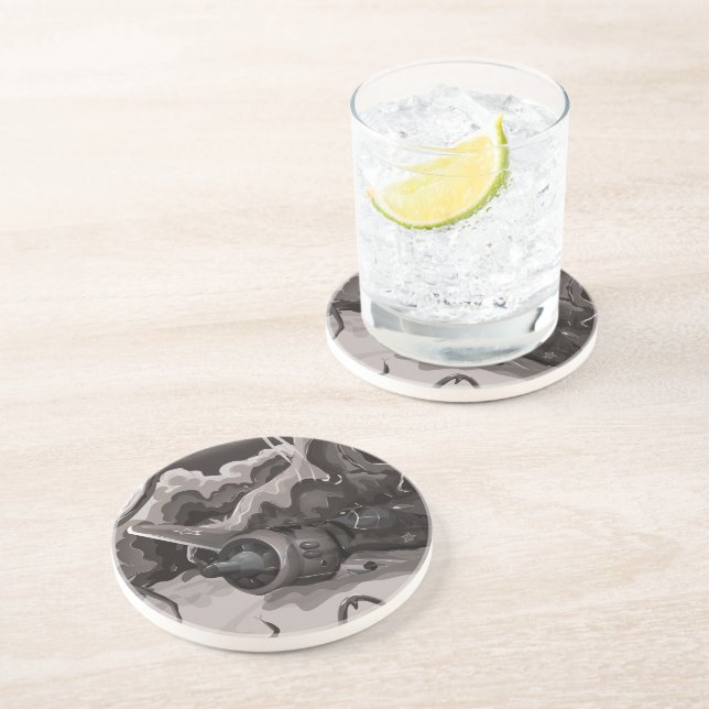 Posavasos Avión de combate de la guerra mundial caído (Lado)