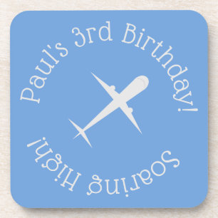 Posavasos Avión personalizado en azul