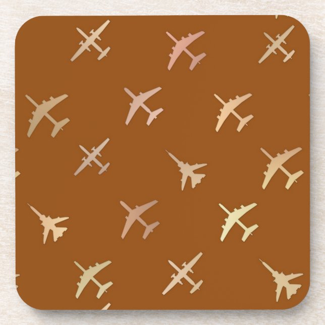 Posavasos Aviones de combate en bronce oscuro (Frente)