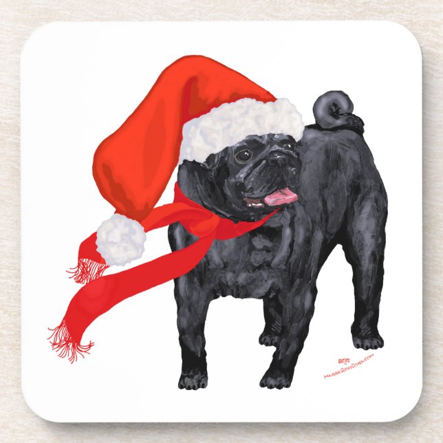 Posavasos Ayudante de Pug Santa (Frente)