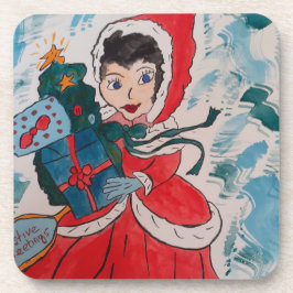 Posavasos Ayudante de Santa Navidad la escayola plástica