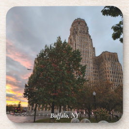 Posavasos Ayuntamiento y puesta de sol