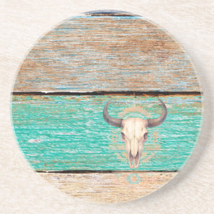 Posavasos Aztec Boho Skull, madera templada