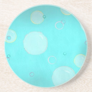 Posavasos Azul acuático con círculos y burbujas, apisonadore