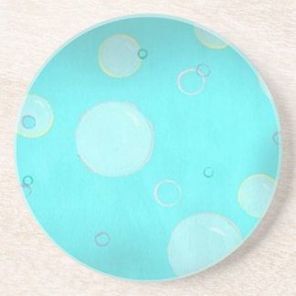 Posavasos Azul acuático con círculos y burbujas, apisonadore