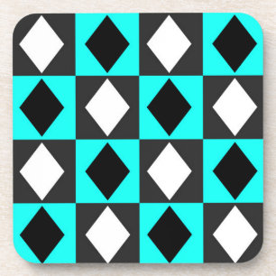 Posavasos Azul blanco geométrico rhombus Diamante