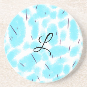 Posavasos Azul cielo simple agua negra color añada su monogr