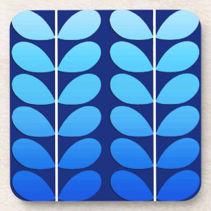 Posavasos Azul danés de las hojas, de la marina de guerra y