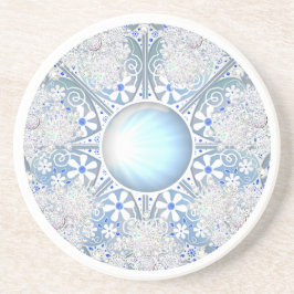 Posavasos Azul de encaje cerámico y copo de nieve