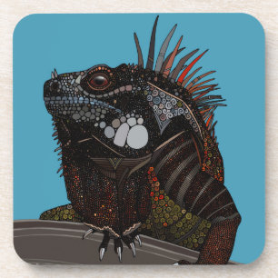 Posavasos azul de la iguana