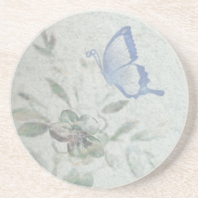 Posavasos Azul floral vintage (Frente)