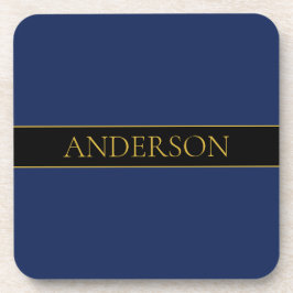 Posavasos Azul Marino y Dorado Nombre Apellido o Empresa 