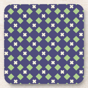 Posavasos Azul marino y Mosaico verde