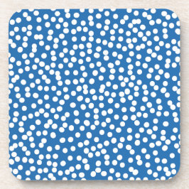 Posavasos Azul nebulosa con puntos de nieve blanca