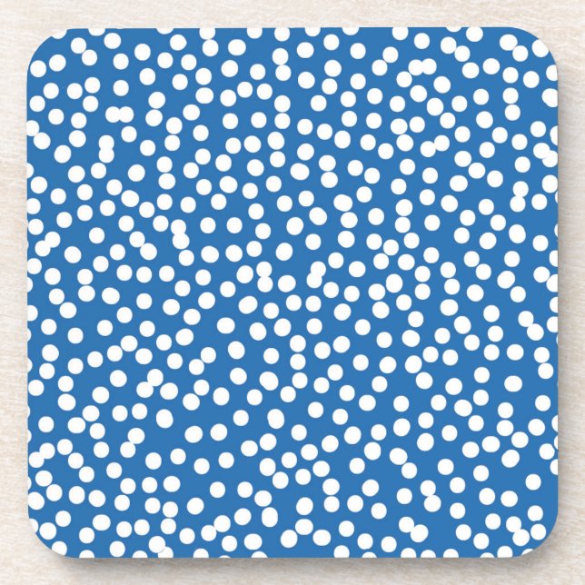 Posavasos Azul nebulosa con puntos de nieve blanca (Frente)