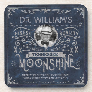 Posavasos Azul Personalizado Vintage Moonshine Hillbilly