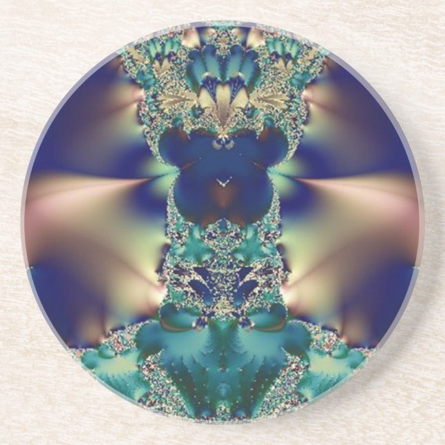 Posavasos Azul Regal y Oro (Frente)