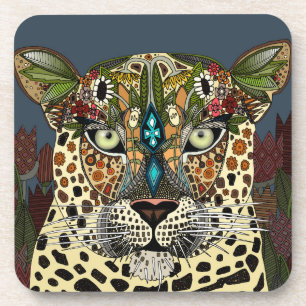 Posavasos azul reina leopardo