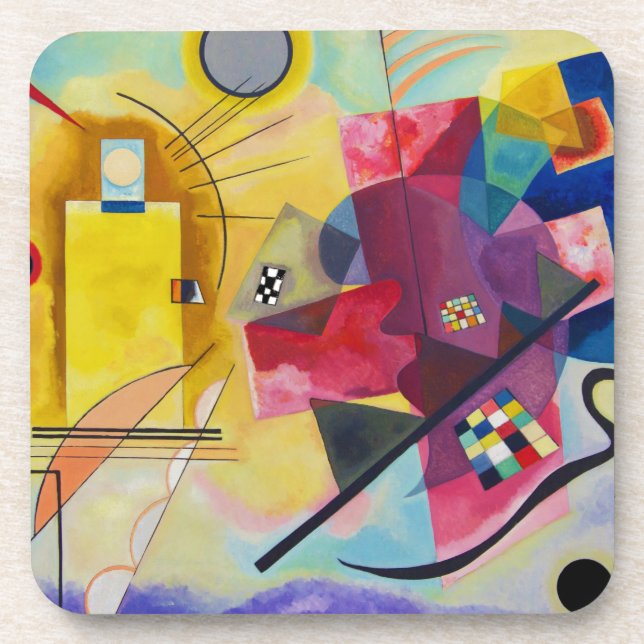Posavasos Azul rojo amarillo de Kandinsky (Frente)