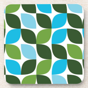 Posavasos Azul, verde, fresco, moderno y natural abstracto