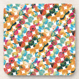 Posavasos Azul Verde Naranja Grunge Círculo Abstracto Modern