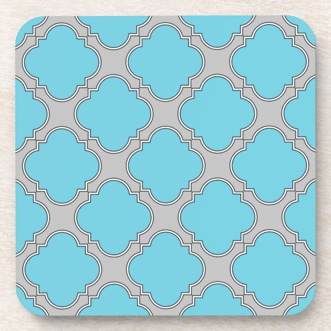 Posavasos azul y gris de quatrefoil (Frente)