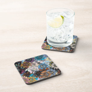 Posavasos Azul y marrón floral
