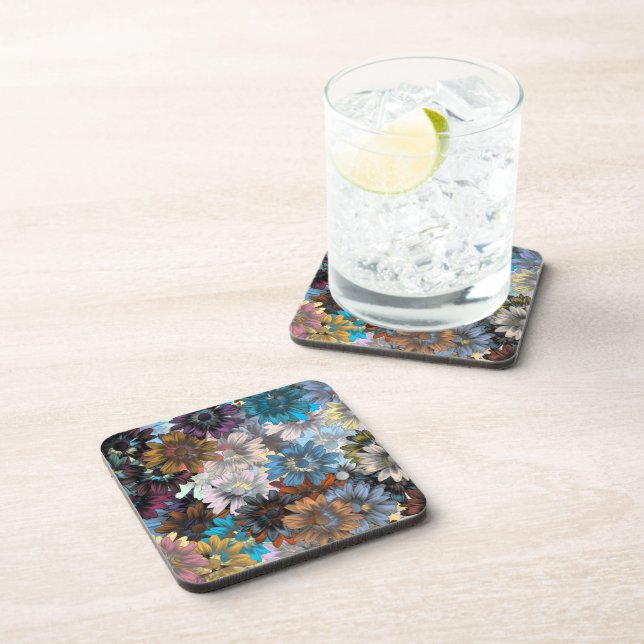 Posavasos Azul y marrón floral (Lado Derecho)