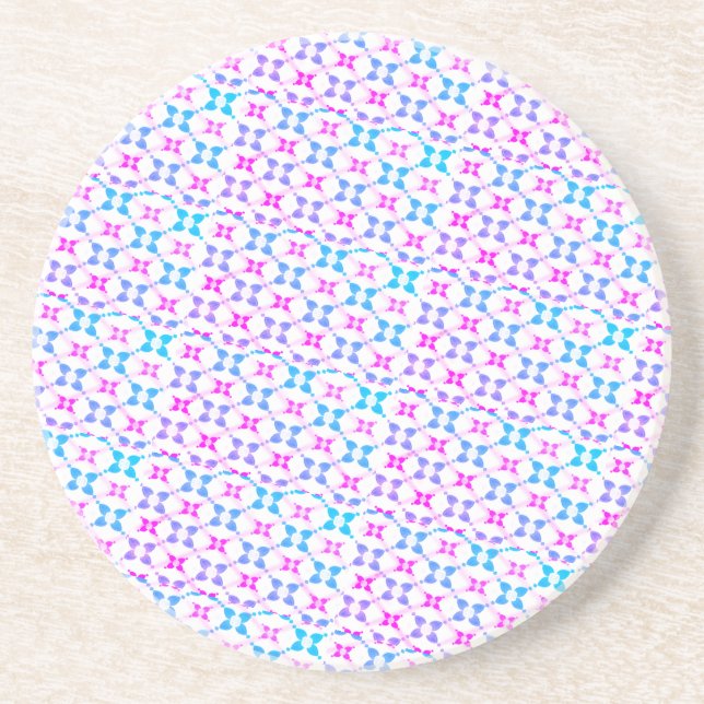 Posavasos Azul y rosa estampado  (Frente)