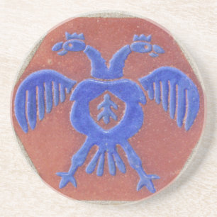 Posavasos Azulejo antiguo de dragón de dos cabezas