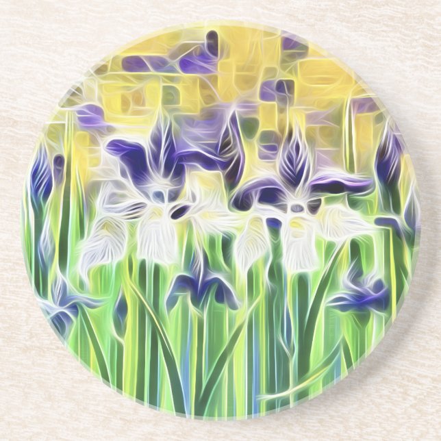 Posavasos Azulejo de Iris Abstracto (Frente)