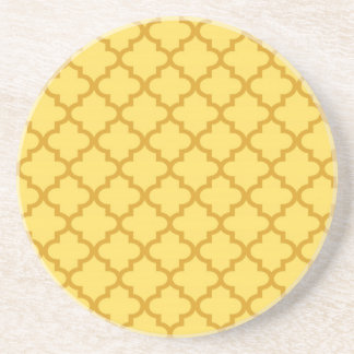 Posavasos Azulejo marroquí patrón geométrico moderno amarill