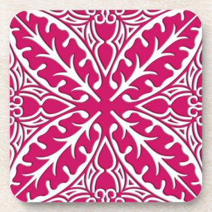 Posavasos Azulejos marroquíes - magenta y blanco