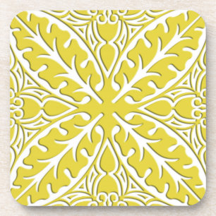 Posavasos Azulejos marroquíes - mostaza dorado y blanco