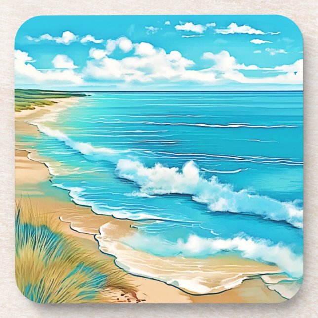 Posavasos Azure Beach Calm Design (Frente)