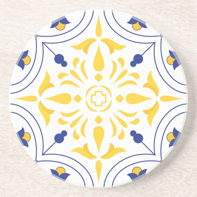 Posavasos Azure Bloom Cross Yellow (Frente)
