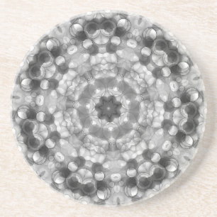 Posavasos B&W Mosaic Flower