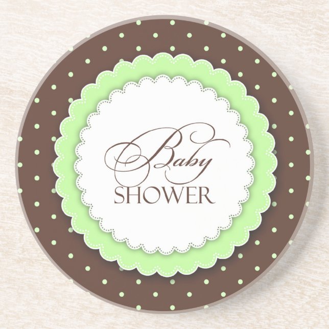Posavasos Baby Shower Green Brown (Frente)