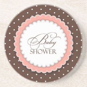 Posavasos Baby Shower Pink Brown