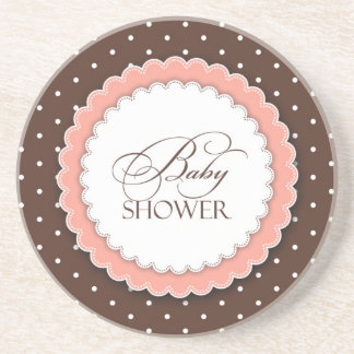 Posavasos Baby Shower Pink Brown