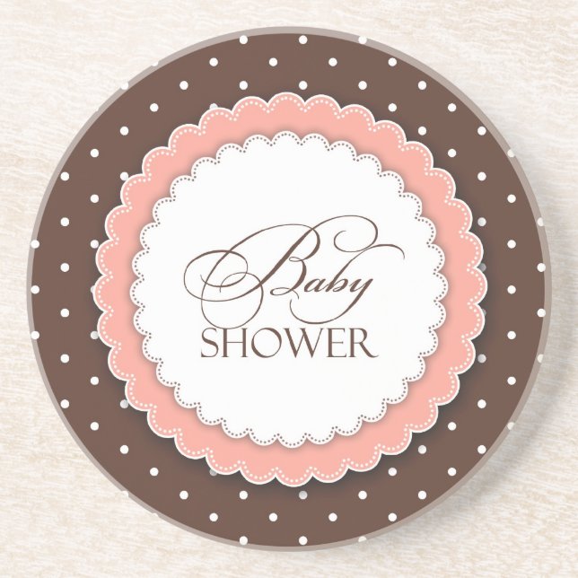 Posavasos Baby Shower Pink Brown (Frente)