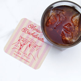 Posavasos Bachelorette Party rosa moderno