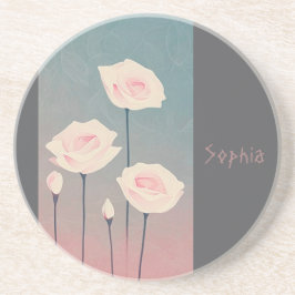Posavasos Badge Rond 5 Cm Roses, personalized