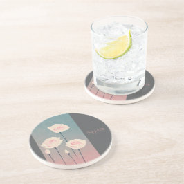Posavasos Badge Rond 5 Cm Roses, personalized