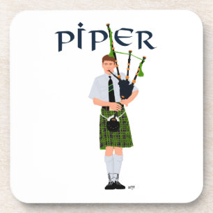 Posavasos Bagpiper - Green Kilt