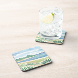 Posavasos Bahía de hierba de playa | Mar costero oceánico ac